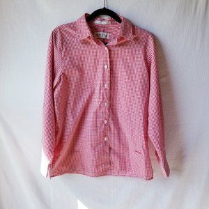 Womens Orvis Button Down Shirt Red White Check